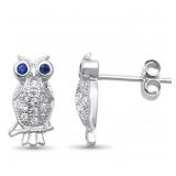 Sterling Silver Owl Earrings