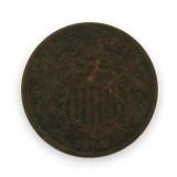 1864 Copper 2 Cent Piece