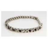 Amethyst & White Topaz Fashion Tennis Bracelet