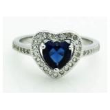 Beautiful Sapphire Heart Solitaire Ring