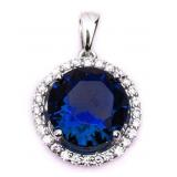 Round 4.00 ct Sapphire Solitaire Pendant