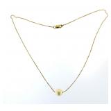 14kt Gold Tension Pearl Necklace