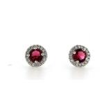 Gorgeous 2.00 ct Ruby Sapphire Solitaire Earrings