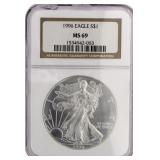 1996 MS69 American Eagle Silver Dollar