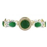 Round & Pear Cut 19.60 ct Emerald Bracelet