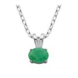 Genuine 1.00 ct Indian Emerald Solitaire Pendant