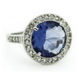 Round 6.40 ct Ceylon Sapphire Solitaire Ring