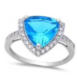 Trillion Cut 3.20 ct Aquamarine Designer Ring