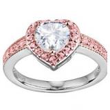 Brilliant Heart Diamondlite CZ & Pink Topaz Ring