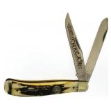 1982 NKCA Schrade 2 Blade Stag Trapper Knife