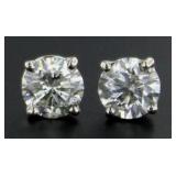 14kt Gold Brilliant 1.50 ct Diamond Stud Earrings