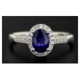 Oval 1.00 ct Genuine Sapphire Dinner Ring