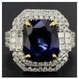 14kt Gold 8.04 ct Sapphire & Diamond Ring