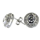 Bezel Set 2.00 ct White Topaz Designer Earrings