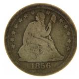 1856 Seated Liberty Silver Quarter