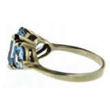 10kt Gold Natural Step 3.80 ct Blue Topaz Ring