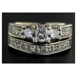 14kt Gold Brilliant 3.25 ct 2 pc Diamond Ring