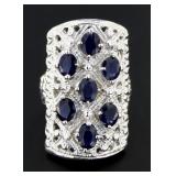 14kt Gold 3.50 ct Genuine Sapphire Estate Ring