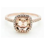 Cushion Cut 4.00 ct Morganite Designer Ring