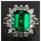 14kt Gold 4.90 ct Emerald & Diamond Ring