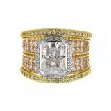 Radiant Cut 2.50 ct White Topaz Designer Ring