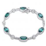 Elegant 14.50 ct Emerald & White Sapphire Bracelet