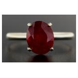 14kt Gold Natural 3.94 ct Ruby Solitaire Ring