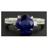 14kt Gold 4.35 ct Sapphire & Diamond Ring