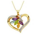 Genuine Gemstone &  Diamond Pendant