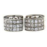 14kt Gold HEAVY Quality White Topaz Huggie Earring