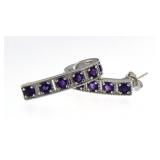 Genuine Amethyst & Diamond Accent Earrings