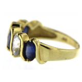 14kt Gold Natural Blue & White Sapphire Ring