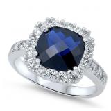 Cushion Cut 4.50 ct Sapphire Solitaire Ring