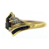 14kt Gold Genuine Sapphire & Diamond Ring