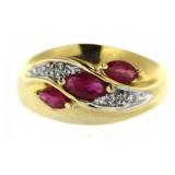 14kt Gold Natural Ruby & Diamond Ring