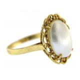 14kt Gold Cabachon Mabe Pearl Ring