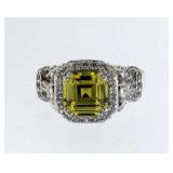 Ascher Cut 2.50 ct Canary Yellow Designer Ring