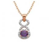 Genuine African Amethyst & Diamond Pendant