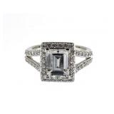 Emerald Cut 2.50 ct White Topaz Designer Ring