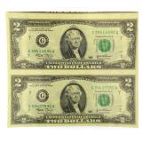 2003 Uncut Sheet (4) $2 Bank Notes