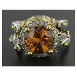 Vintage Style 5.50 ct Citrine/Amethyst Rev. Ring