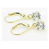 Brilliant 2.00 ct White Topaz Solitaire Earrings