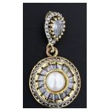 Pearl & White Topaz Baguette Pendant