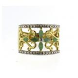 Genuine Emerald & Diamond Dinner Ring