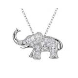 White Topaz Elephant Pendant