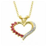 Genuine Ruby & Diamond Accent Pendant