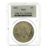 1923 MS63 Peace Silver Dollar