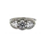 Round & Pear 2.50 ct White Topaz Designer Ring