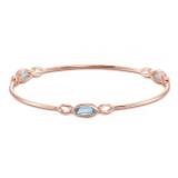 Genuine 3.00 ct Sky Blue Topaz Bangle Bracelet