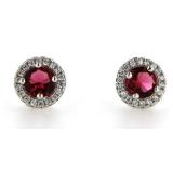 Gorgeous 2.00 ct Ruby Sapphire Solitaire Earrings